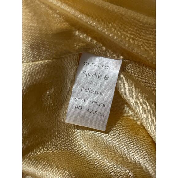 EUC - Anna-Kaci Gold Metallic Sequin Full Zip Varsity Jacket - Picture 4 of 7